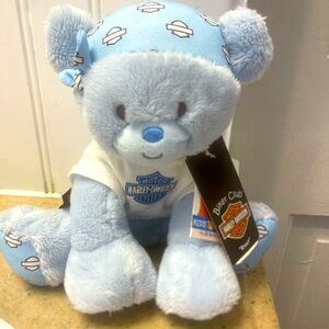 Harley Davidson 7in. baby blue Bear plush